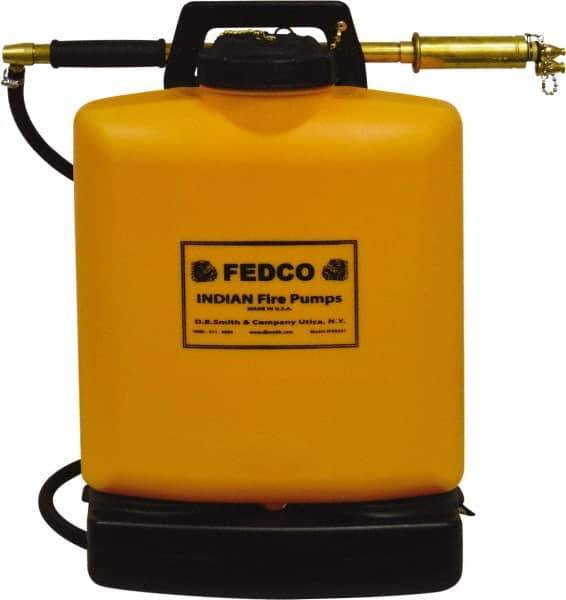 Smith Indian - 5 Gal Chemical Safe Garden Fire Pump - Polyethylene Tank, Wide Mouth, Reinforced Hose - Exact Industrial Supply