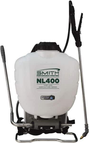 Smith Performance Sprayers - 4 Gal Chemical Safe Garden Backpack Sprayer - Polyethylene Tank, Wide Mouth, Reinforced Hose - Exact Industrial Supply