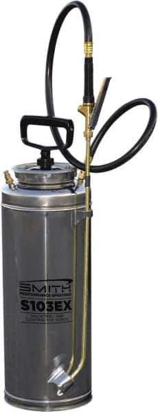 Smith Performance Sprayers - 3.5 Gal Chemical Safe Garden Hand Sprayer - Stainless Steel Tank, Wide Mouth, Reinforced Hose - Exact Industrial Supply