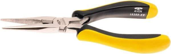 Aven - 6-1/2" OAL, 25/32" Jaw Length x 1-1/2" Jaw Width, Long Nose Side Cutting Multipurpose Pliers - Serrated Jaw, Pliers Head, Ergonomic Comfort Handles - Exact Industrial Supply