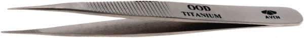 Aven - 4-3/4" OAL OOD-SA Precision Tweezers - Fine Straight Point - Exact Industrial Supply
