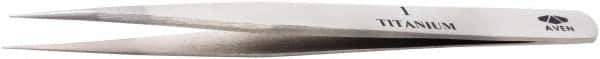 Aven - 4-1/2" OAL 1 Precision Tweezers - Fine Straight Point - Exact Industrial Supply