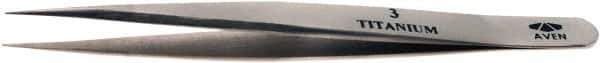 Aven - 4-7/8" OAL 3 Precision Tweezers - Fine Straight Point - Exact Industrial Supply