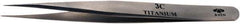 Aven - 4-1/4" OAL 3C Precision Tweezers - Fine Straight Point - Exact Industrial Supply