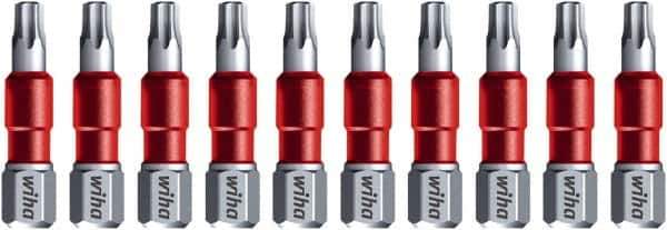 Wiha - T30 Torx Bit - 1/4" Hex Drive, 1-9/64" OAL - Exact Industrial Supply