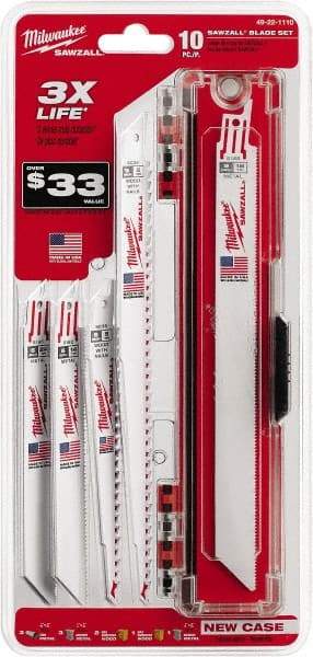 Milwaukee Tool - Reciprocating Saw Blade Sets Blade Material: Bi-Metal Minimum Blade Length (Inch): 6 - Exact Industrial Supply