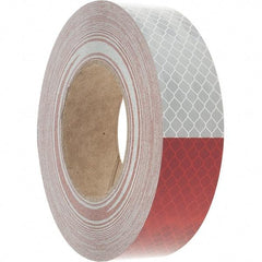 3M - 1-1/2" Wide, Red/White Reflective OSHA Conspicuity Tape - Stick-On - Exact Industrial Supply