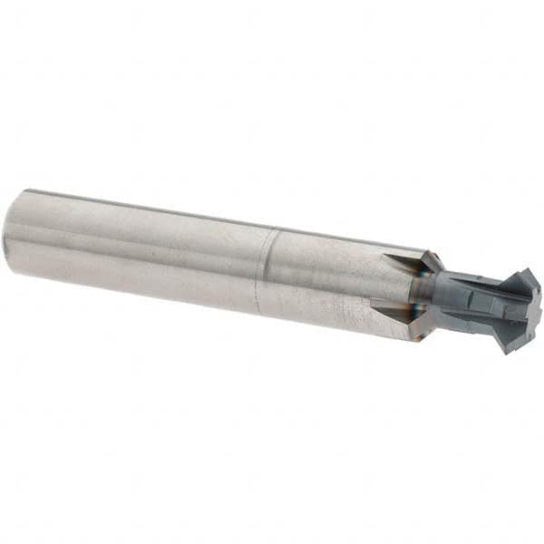 Accupro - 1/2° 1/2" Cut Diam, 0.187" Cut Width, 1/2" Shank, Solid Carbide Double-Angle Cutter - Exact Industrial Supply