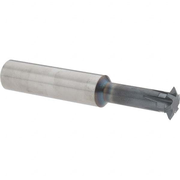 Accupro - 1/2° 1/2" Cut Diam, 0.109" Cut Width, 1/2" Shank, Solid Carbide Double-Angle Cutter - Exact Industrial Supply