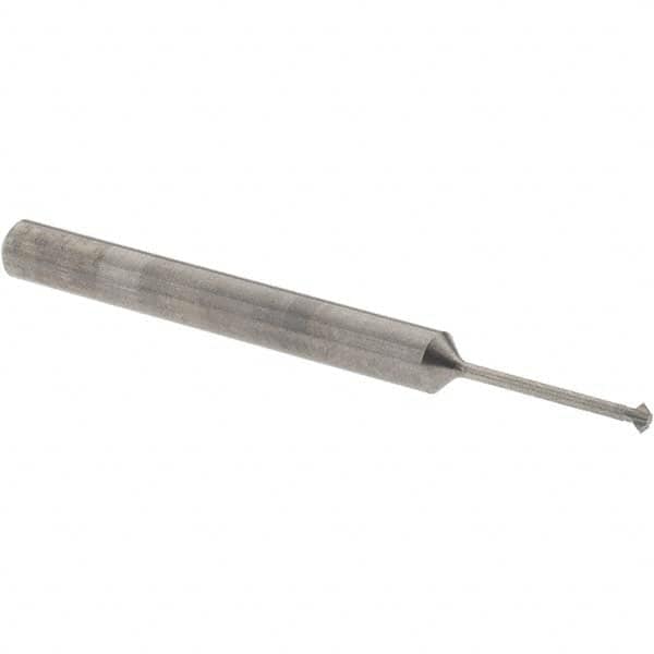 Accupro - 1/16° 1/16" Cut Diam, 0.031" Cut Width, 1/8" Shank, Solid Carbide Double-Angle Cutter - Exact Industrial Supply