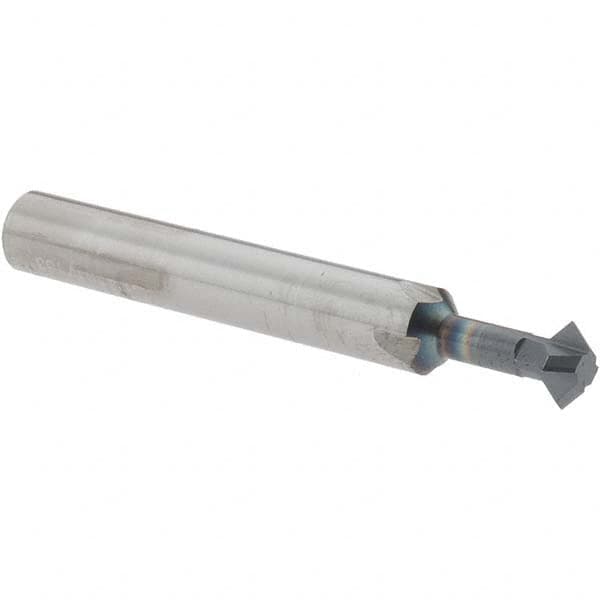 Accupro - 1/4° 1/4" Cut Diam, 1/8" Cut Width, 1/4" Shank, Solid Carbide Double-Angle Cutter - Exact Industrial Supply