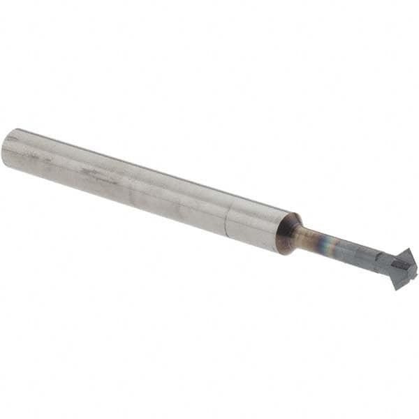 Accupro - 1/8° 1/8" Cut Diam, 0.062" Cut Width, 1/8" Shank, Solid Carbide Double-Angle Cutter - Exact Industrial Supply