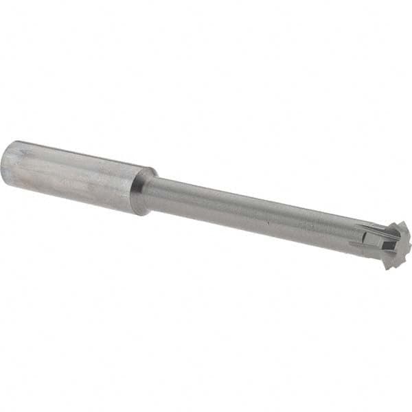 Accupro - 3/8° 3/8" Cut Diam, 1/8" Cut Width, 3/8" Shank, Solid Carbide Double-Angle Cutter - Exact Industrial Supply