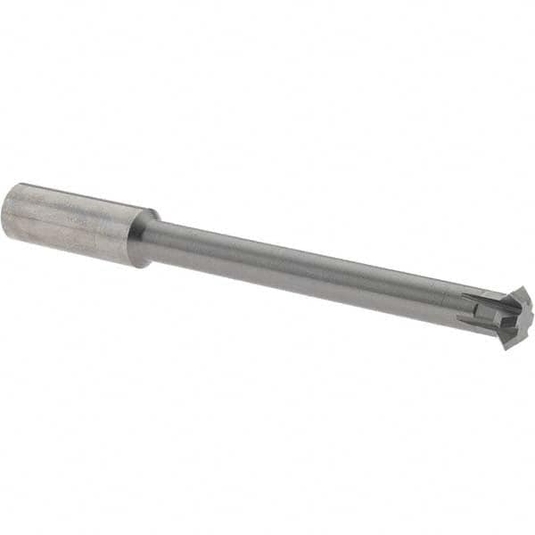 Accupro - 3/8° 3/8" Cut Diam, 1/8" Cut Width, 3/8" Shank, Solid Carbide Double-Angle Cutter - Exact Industrial Supply