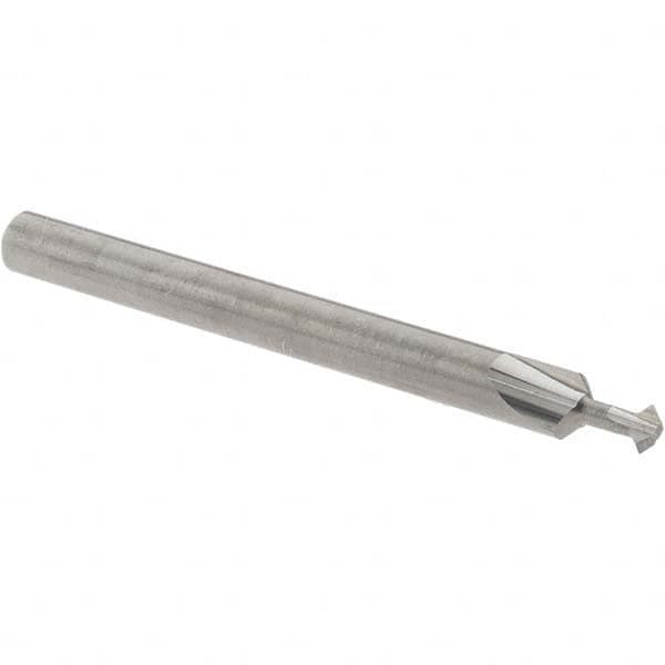 Accupro - 3/32° 3/32" Cut Diam, 0.047" Cut Width, 1/8" Shank, Solid Carbide Double-Angle Cutter - Exact Industrial Supply