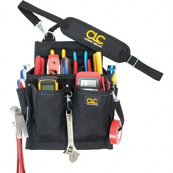 CLC - Electrician's Holster with 20 Pockets - Ballistic Polyester, Black - Exact Industrial Supply