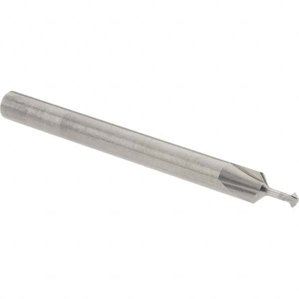 Accupro - 1/16° 1/16" Cut Diam, 0.031" Cut Width, 1/8" Shank, Solid Carbide Double-Angle Cutter - Exact Industrial Supply