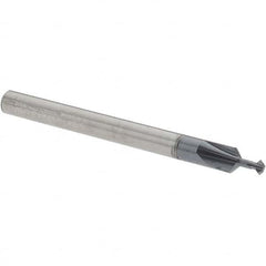 Accupro - 5/64° 5/64" Cut Diam, 0.039" Cut Width, 1/8" Shank, Solid Carbide Double-Angle Cutter - Exact Industrial Supply