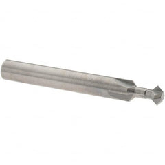 Accupro - 1/4° 1/4" Cut Diam, 1/8" Cut Width, 1/4" Shank, Solid Carbide Double-Angle Cutter - Exact Industrial Supply