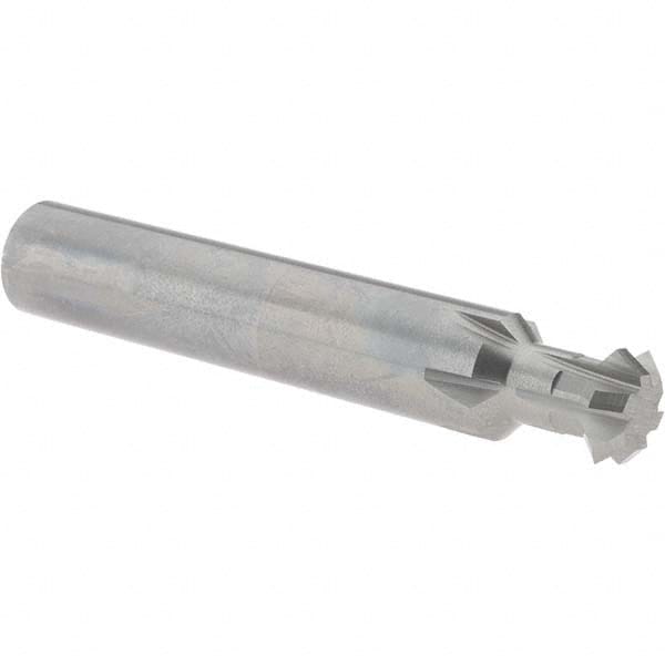 Accupro - 1/2° 1/2" Cut Diam, 0.187" Cut Width, 1/2" Shank, Solid Carbide Double-Angle Cutter - Exact Industrial Supply