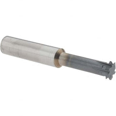 Accupro - 3/8° 3/8" Cut Diam, 0.072" Cut Width, 3/8" Shank, Solid Carbide Double-Angle Cutter - Exact Industrial Supply