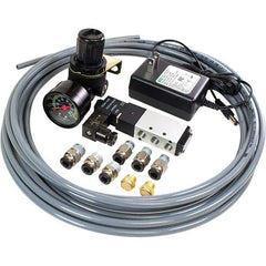 Air Vise Workholding - 15 Piece Vise Electric Operation Kit - Steel, Brass, Plastic - Exact Industrial Supply