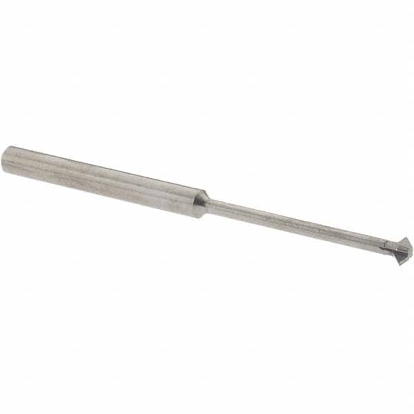 Accupro - 1/8° 1/8" Cut Diam, 0.062" Cut Width, 1/8" Shank, Solid Carbide Double-Angle Cutter - Exact Industrial Supply