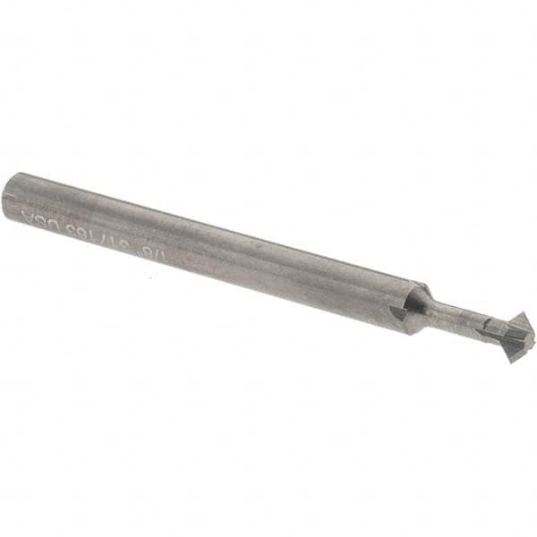 Accupro - 1/8° 1/8" Cut Diam, 0.062" Cut Width, 1/8" Shank, Solid Carbide Double-Angle Cutter - Exact Industrial Supply