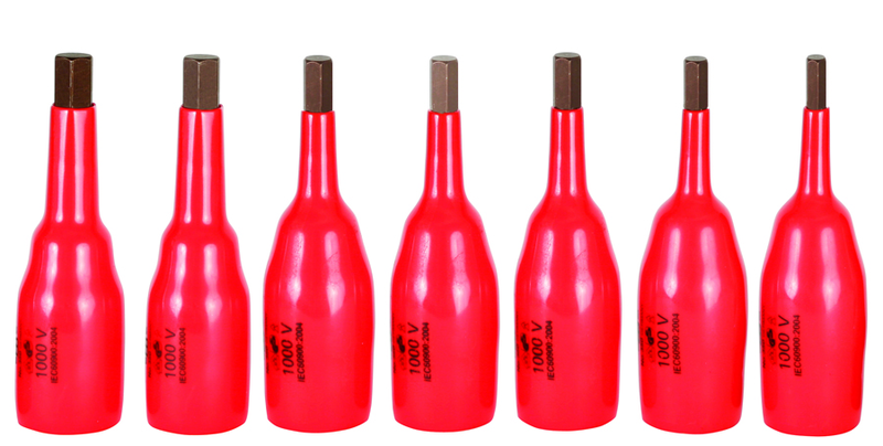 Insulated 3/8" Drive Hex Bit Socket 7 Piece Set 3/16" - 1/2" - Exact Industrial Supply