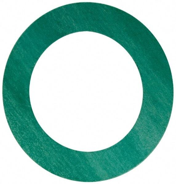 Made in USA - 4" Pipe, 4-1/2" ID x 6-7/8" OD Flange Gasket - Fiberglass/Aramid Fiber, Green/White, 1/8" Thick - Exact Industrial Supply