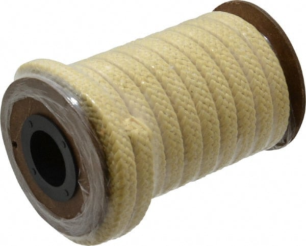 Made in USA - 3/8" x 22' Spool Length, PTFE/Aramid Composite Compression Packing - Exact Industrial Supply