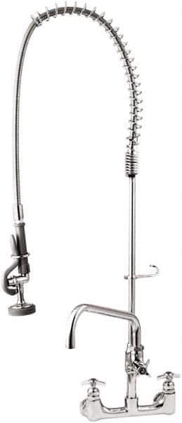 T&S Brass - Riser with Spring Guide, 2 Way Design, Wall Mount, Industrial Sink Faucet - Lever Handle - Exact Industrial Supply