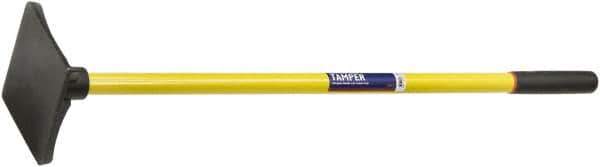 Ability One - 8" High x 8" Wide Round Steel Tamper - 42" Long Fiberglass Straight Handle - Exact Industrial Supply