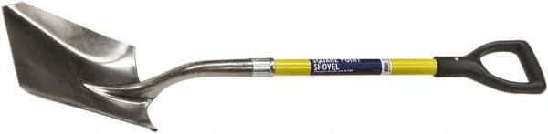 Ability One - 11-1/2" High x 9-1/2" Wide Square Steel Shovel - 29" Long Fiberglass Straight Handle - Exact Industrial Supply