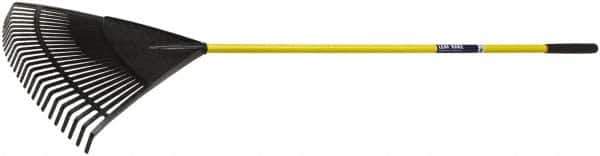 Ability One - Leaf Rake with 51" Straight Fiberglass Handle - 26 Tines, 12" Tine Length - Exact Industrial Supply