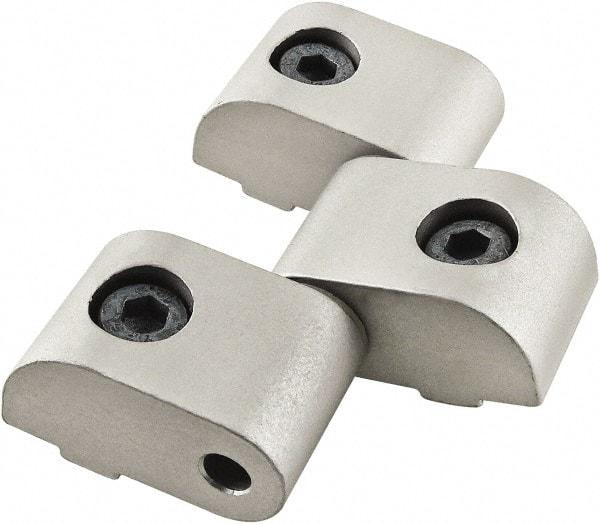 80/20 Inc. - 57mm Long x 29mm Wide x 13mm Thick, Heavy Duty Hinge - Aluminum, Clear Anodized Finish - Exact Industrial Supply