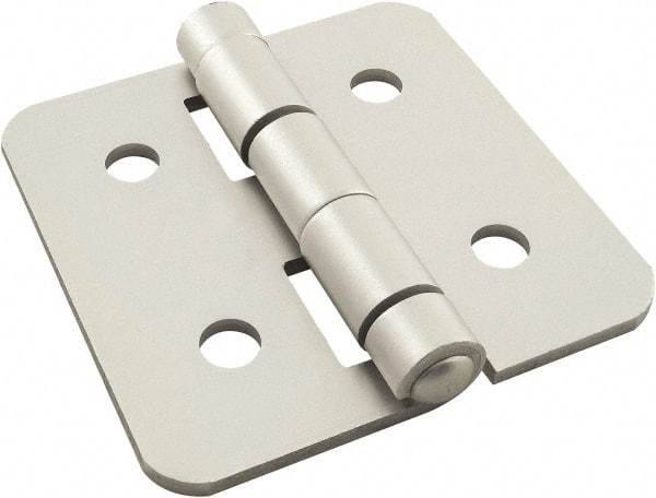 80/20 Inc. - 3" Long x 3" Wide x 3.18mm Thick, Aluminum Door Hinge - Aluminum, Clear Anodized Finish - Exact Industrial Supply