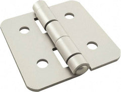 80/20 Inc. - 3" Long x 3" Wide x 3.18mm Thick, Aluminum Door Hinge - Aluminum, Clear Anodized Finish - Exact Industrial Supply