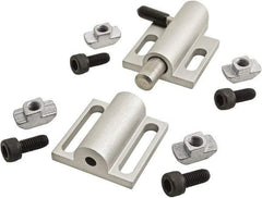 80/20 Inc. - 89mm Long x 38mm Wide x 0.66mm High, Deadbolt Latch with Side Latch - Aluminum Body with Stainless Steel Bolt, Spring & Handle, with Clear Anodized Finish - Exact Industrial Supply