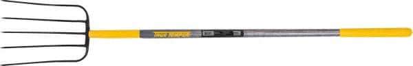 True Temper - Manure Fork with 48" Long Wood Handle - 5 Tines, 12" Tine Length - Exact Industrial Supply
