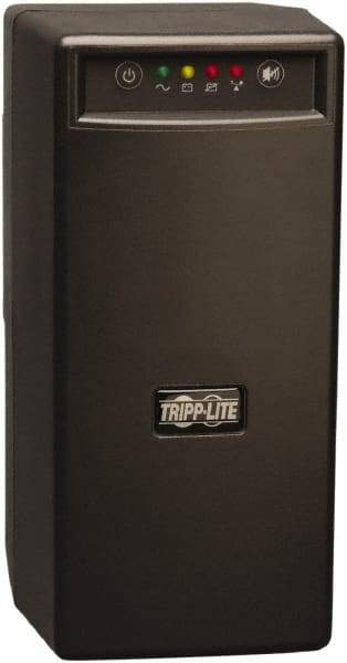Tripp-Lite - 15 Amp, 600 VA, Tower Mount Standby Backup Uninterruptible Power Supply - Backup 3.3 min with Full Load & 11.1 min with Half Load, 120 VAC Input & Output, 375 Watt Output, 1 Phases, 6 Outlets - Exact Industrial Supply