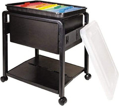 ADVANTUS - 14-1/2" Wide x 21-3/4" High x 18-1/2" Deep, 1 Drawer Mobile Pedestal - Plastic, Black & Clear - Exact Industrial Supply