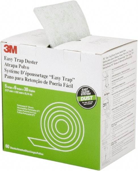 Ability One - 6" Long x 5" Wide Synthetic Duster Cut-to-Length Roll - Snap-On, White - Exact Industrial Supply