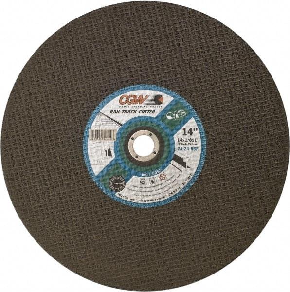 Camel Grinding Wheels - 16" 24 Grit Aluminum Oxide Cutoff Wheel - 1/8" Thick, 1" Arbor, 4,800 Max RPM - Exact Industrial Supply