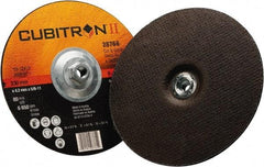 3M - 36 Grit, 9" Wheel Diam, 1/8" Wheel Thickness, Type 27 Depressed Center Wheel - Ceramic, 6,650 Max RPM - Exact Industrial Supply