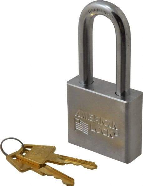 American Lock - 2" Shackle Clearance, Keyed Different A5261 Padlock - 3/8" Shackle Diam, Steel, with Solid Steel Finish - Exact Industrial Supply