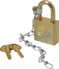 American Lock - 1-1/8" Shackle Clearance, Keyed Alike A5200GLWN Padlock - 5/16" Shackle Diam, Steel, with Solid Steel Finish - Exact Industrial Supply