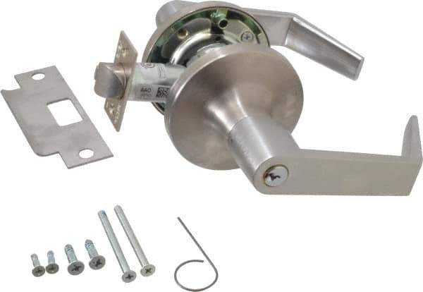 Yale - Grade 1 Storeroom Lever Lockset - 2-3/4" Back Set, 6 Pin Para Keyway Cylinder, US26D/Satin Chrome Plated Finish - Exact Industrial Supply