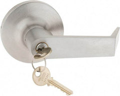 Yale - Fire Rated, Entry Lever Lock with 3-1/2" Rose - Chrome (26D) Finish, Grade 1 - Exact Industrial Supply