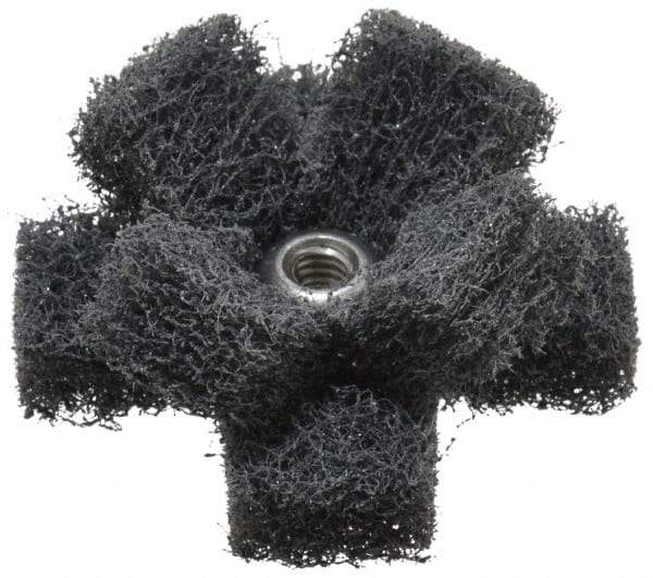 Standard Abrasives - 1-1/2" Diam Medium Density Cross Buff - 2 Plys, 8-32 Thread, Very Fine Grade, 20,000 Max RPM - Exact Industrial Supply